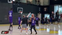 Luka Doncic drains half-court shot in first Lakers practice