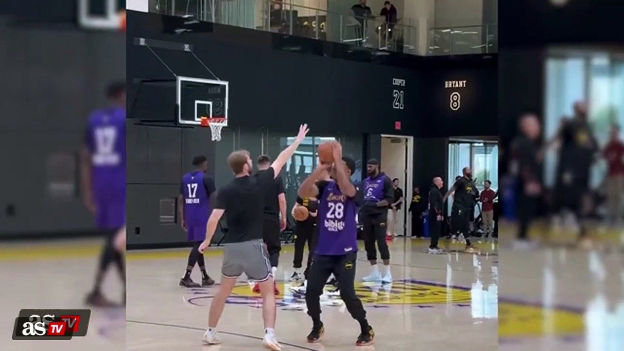 Luka Doncic drains half-court shot in first Lakers practice