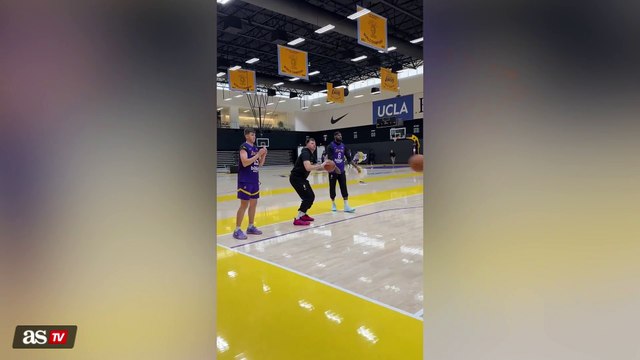 Luka Doncic and LeBron James sink buckets together in Lakers practice