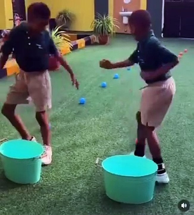 2 kids having fun