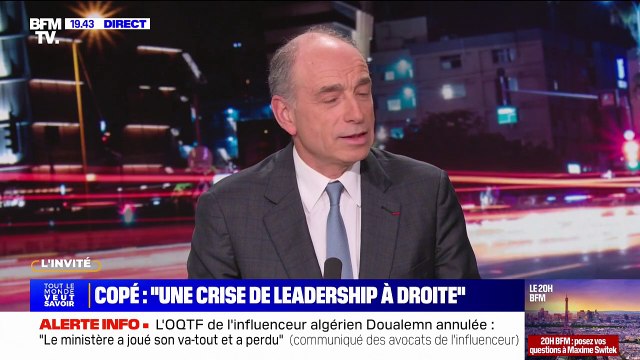 Présidence LR: Si la droite veut revenir au premier plan, il faut qu'il y ait une définition claire de qui en est le chef , affirme Jean-François Copé