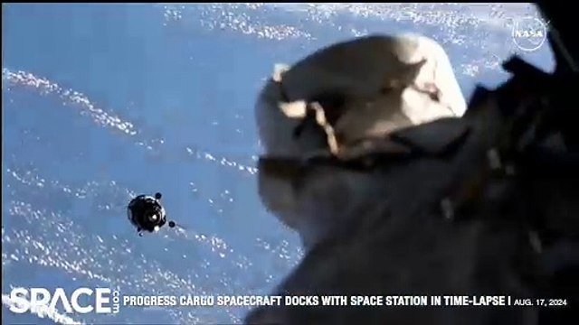 Time-Lapse Of Progress Cargo Spacecraft Docking With Space Station