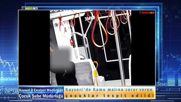 Kayseri'de Kamu malına zarar veren çocuklar tespit edildi