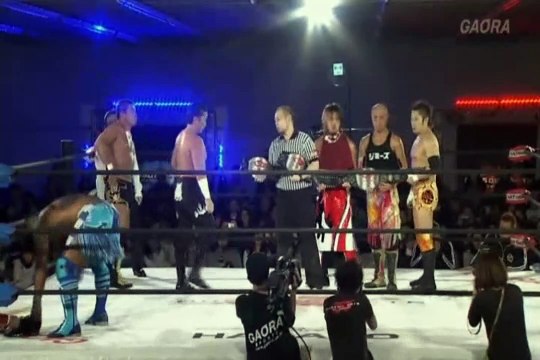 12th January 2013 Open Triangle Gate Jimmyz (Genki Horiguchi,Mr Quu Quu Toyonaka Dolphin,Ryo Jimmy Saito) (C) vs Team Veteran Returns (CIMA,Don Fujii, Masaaki Mochizuki