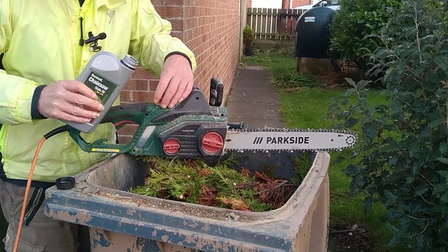 VID20250130160655 The Tools i used to chop up the large tree in my garden and the oil i used for my chain saw.
