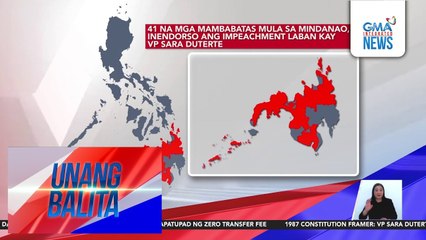 41 mambabatas mula sa Mindanao, kasama sa mga nag-endorso sa impeachment complaint laban kay VPSD | Unang Balita