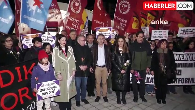 İzmir Emek ve Demokrasi Güçleri 6 Şubat Depreminin İkinci Yılında Depremde Hayatını Kaybedenleri Andı