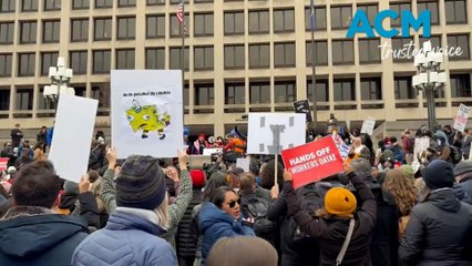 Protesters rage against Musk’s growing influence in Trump administration