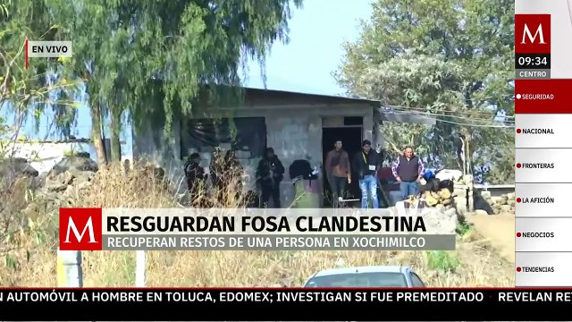 Recuperan restos de dos personas en fosa clandestina de Xochimilco, en CdMx