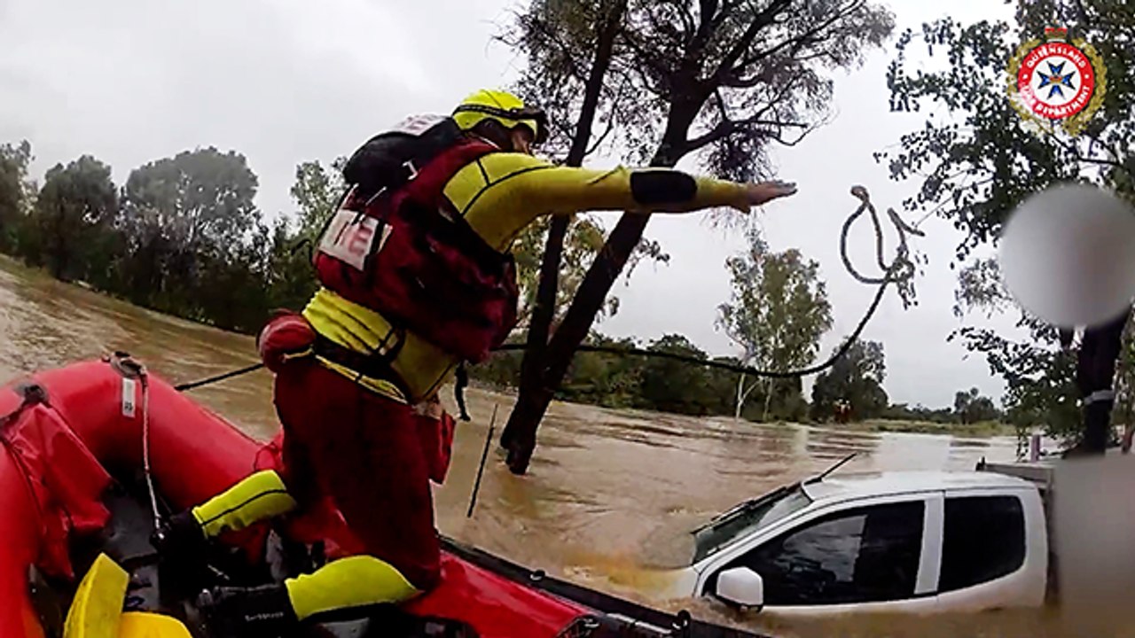 Man rescued from car roof in Belyando floodwaters