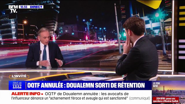 Affaire Doualemn : Eric Zemmour estime que la France est ridicule car cette décision sert les intérêts d'un pays qui nous déteste qui s'appelle l'Algérie
