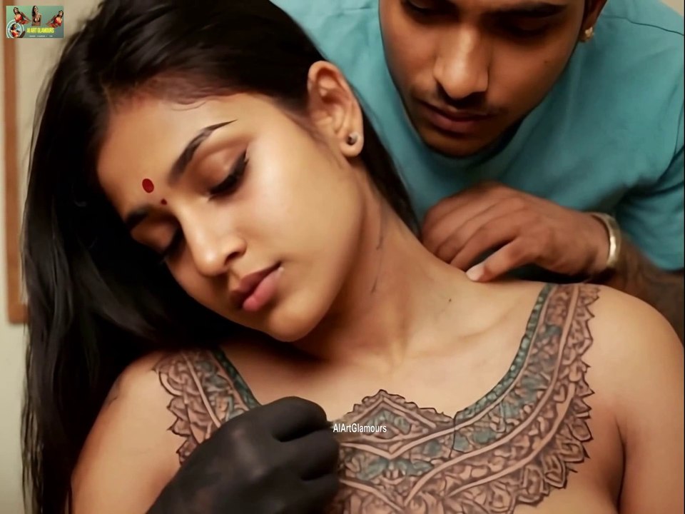 Young AI Model Getting Tattoo Piercing On Her Body - AIArtGlamours