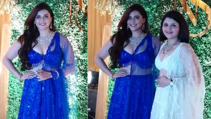 Mannara Chopra Slays In A Sizzling Blue Traditional Outfit At Cousin Siddharth’s Sangeet Ceremony