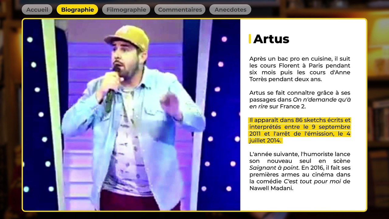 Artus commente sa fiche AlloCiné