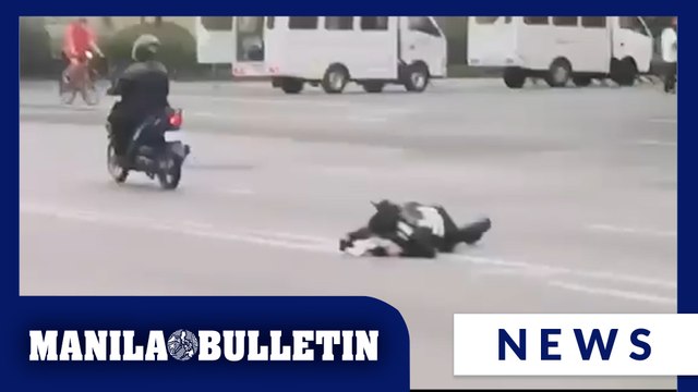 Rider evading authorities hits lady enforcer on EDSA busway