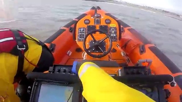 Moment spooked golden retriever getting swept out to sea is rescued by RNLI heroes