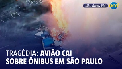 Avião cai sobre ônibus em São Paulo