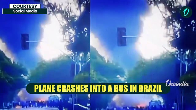 Sao Paulo Plane Crash BREAKING| Air F90 Light Aircraft Turns Into Fireball, Crashes Into Bus,2 Dead