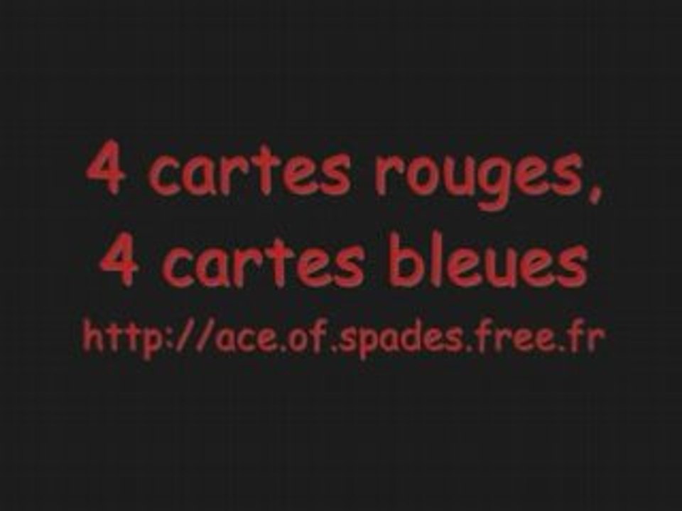 4 cartes rouges 4 cartes bleues