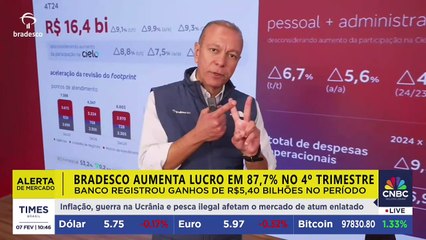 ALERTA DE MERCADO: Bradesco aumenta lucro em 87,7% no 4º trimestre
