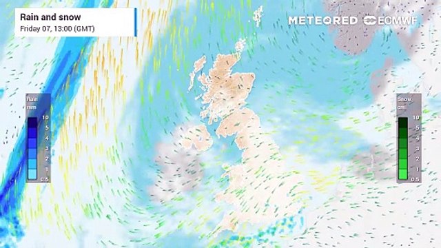 UK weather: Area of rain, sleet and snow across southern areas, drier further north
