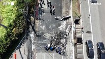Brasile,  incidente aereo a San Paolo: una veduta dall'alto dei rottami