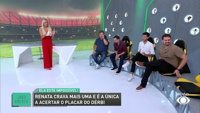 Renata Fan crava placar de Palmeiras x Corinthians e tira onda no Jogo Aberto