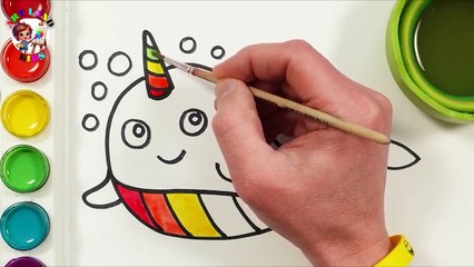 🐳✨ How to Draw a Cute Narwhal – Fun & Easy Drawing for Kids