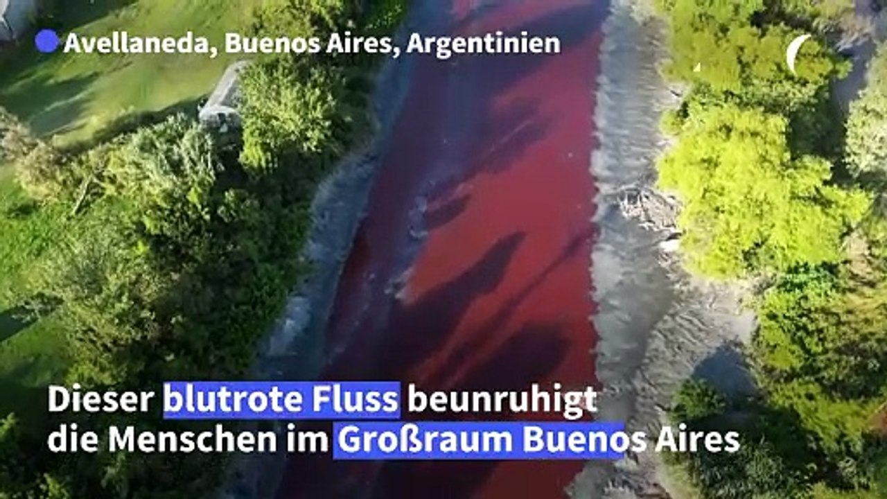 Blutroter Fluss beunruhigt Menschen in Argentinien
