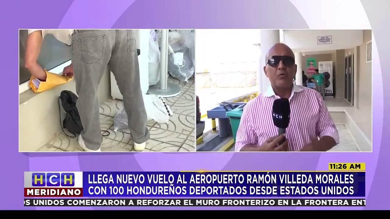 Llega otro vuelo al aeropuerto Ramón Villeda Morales con más de 100 hondureños deportados