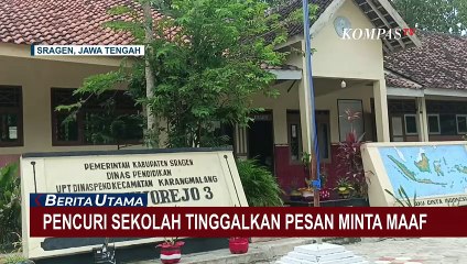Penangkapan Pencuri yang Bobol  Sekolah di Sragen,  Pelaku Tinggalkan Pesan Minta Maaf