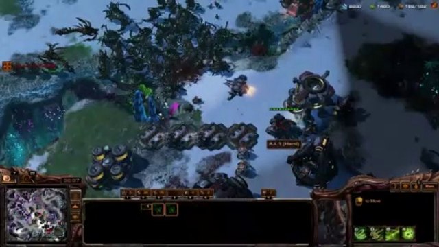 [StarCraft 2]No.0340 Great ZERG Player vs Hard A.I, LOSS[Queens' Defense, &, Mass-Hydra].CUT.01'30-39'14