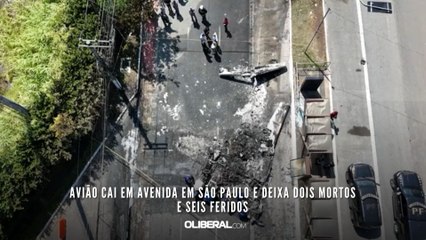Avião cai em avenida em São Paulo e deixa dois mortos e seis feridos