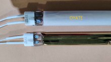 Type B half gold coated twin tubes infrared heat lamps 250mm 400v 3500w