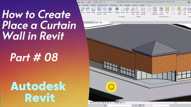 How to Create Place a Curtain Wall in Revit | part 08 | #revit #architecture #autodesk #civil3d #Autodesk #civil3d