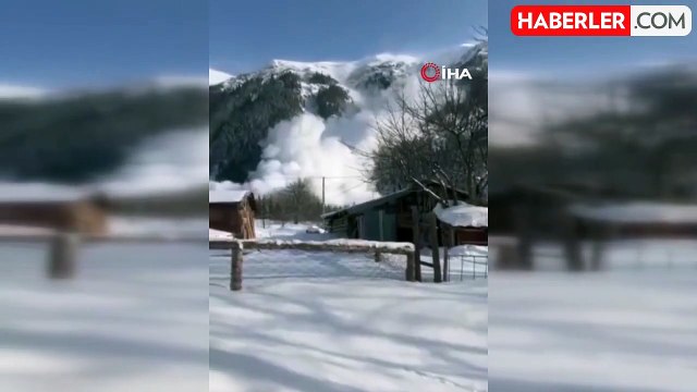 Artvin'de Çığ Düşme Anı Kameralara Yansıdı