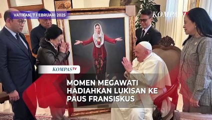 Momen Megawati Hadiahkan Lukisan ke Paus Fransiskus di Vatikan