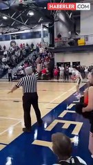 NBA maçı değil okul turnuvası! Son saniyede atılan 3'lükle salon yıkıldı