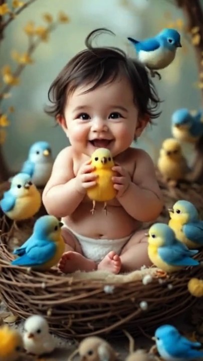 Baby Playing With Chicks #fyp #viral #trending #foryou