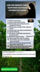 CIRI2 WANITA YANG DICINTAI SAYYIDAH FATIMAH AZ ZAHRA#short