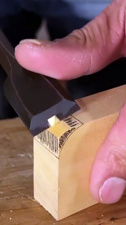 ASMR Chisel Work – Satisfying Woodworking Precision-😎-project2025-#ASMR #Chisel #Woodworking #JapaneseCarpenter