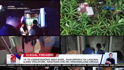 14 'di lisensyadong mga baril, nakumpiska sa Laguna; ilang violators, nakitaan din ng hinihinalang droga | 24 Oras Weekend