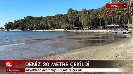 Muğla'da deniz suyu 3o metre çekildi