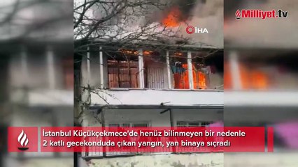 İstanbul'da 2 katlı binada korkutan yangın