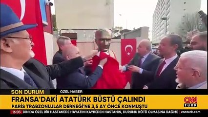 Fransa'daki ilk ve tek Atatürk büstünü çaldılar!