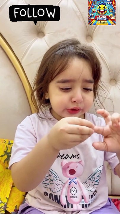 Innocent child talking with parents .