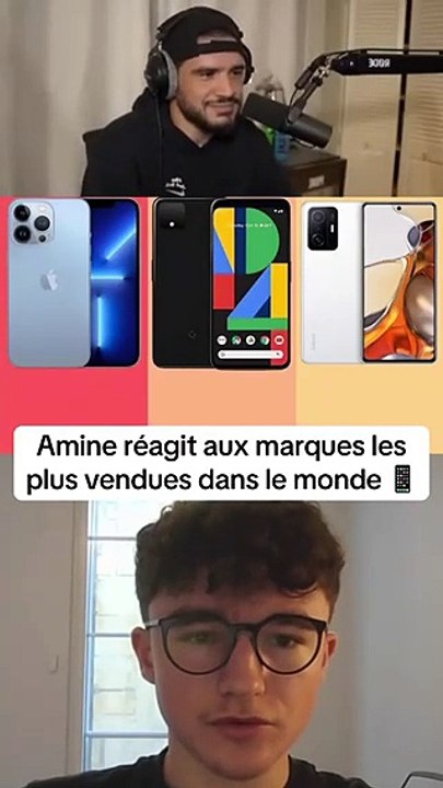 Amine réagit aux marques de téléphone les plus vendues dans le monde 🌍  #amine #aminematuer #marque #telephone #iphone