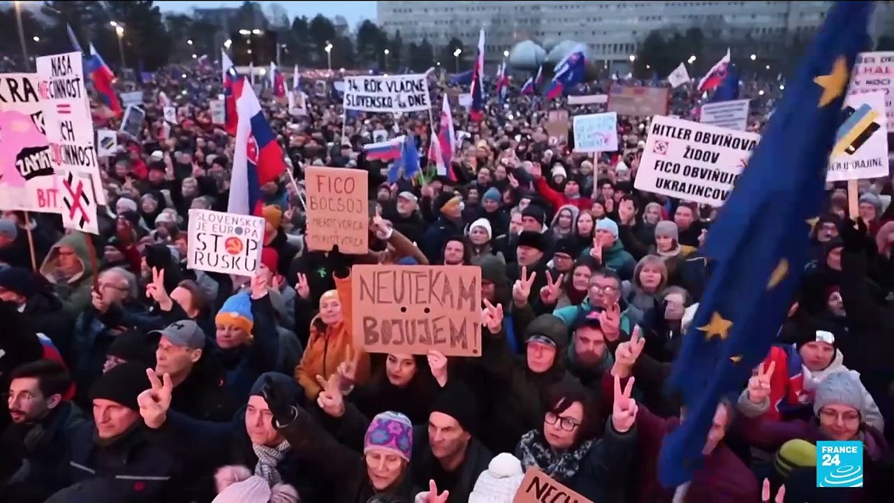 Slovakians protest PM Fico over govt pro-Russia policy shift