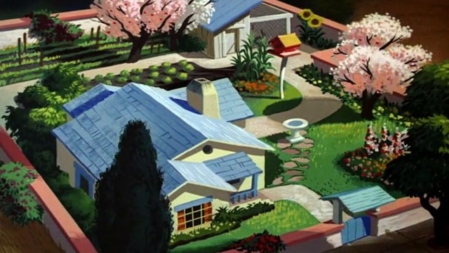 Donald's neighbour an old beetle, Donald and Donald's garden | Donald Duck Cartoons 80 - The Greener Yard 1949