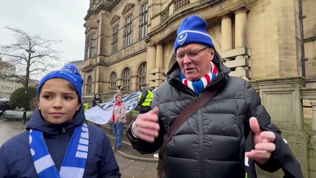 Portsmouth fans stand shoulder-to-shoulder with Sheffield United supporters in memorial march for Harvey Willgoose